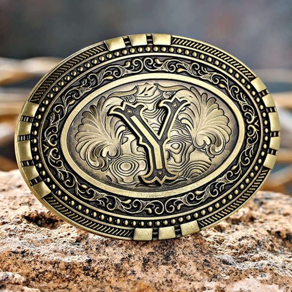 New gold western initial letter Y belt buckle.  All letters in Alphabet availble